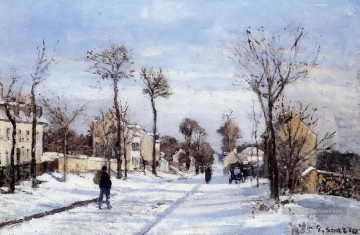 rue dans la neige louveciennes Camille Pissarro Peinture à l'huile